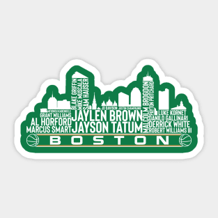 Boston Basketball Team 23 Player Roster, Boston City Skyline Sticker